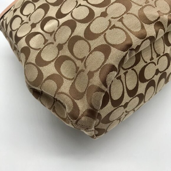 Coach Pink Signature Canvas Stripe Devin Shoulder Bag - Picture 8 of 11